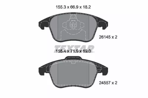 Brake Pad Set, disc brake TEXTAR 2614501)