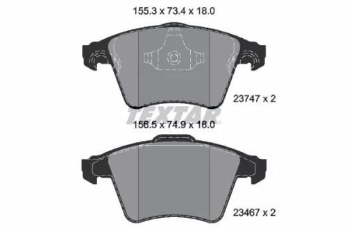 Brake Pad Set, disc brake TEXTAR 2374702)