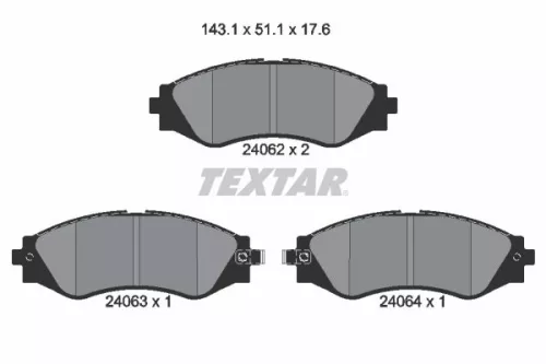 Brake Pad Set, disc brake TEXTAR 2406201)
