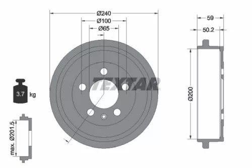 Brake Drum TEXTAR 94023800)