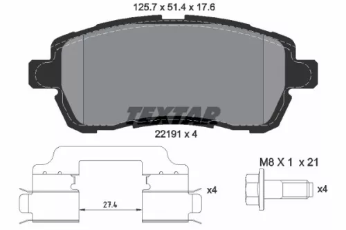 Brake Pad Set, disc brake TEXTAR 2219103)