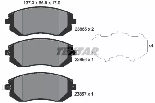 Brake Pad Set, disc brake TEXTAR 2386501)