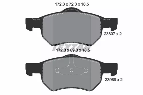 Brake Pad Set, disc brake TEXTAR 2380701)
