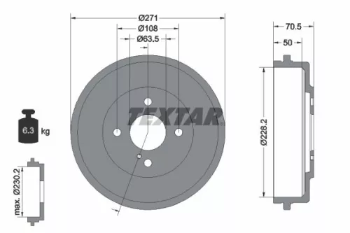 Brake Drum TEXTAR 94045600)