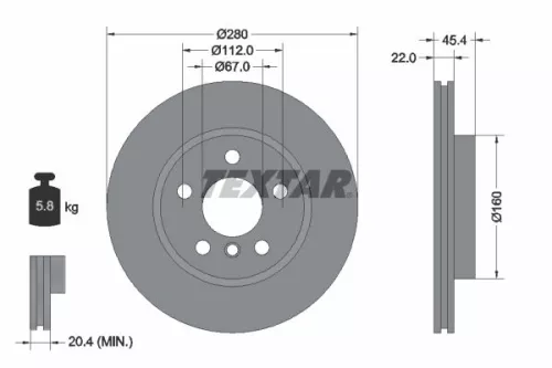 Brake Disc TEXTAR 92279203)