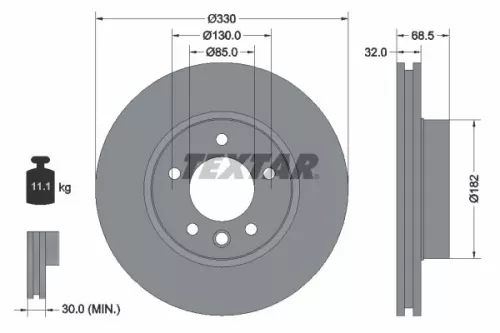 Brake Disc TEXTAR 92121605)