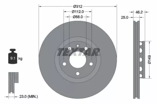 Brake Disc TEXTAR 92106105)