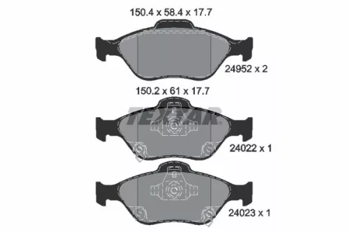 Brake Pad Set, disc brake TEXTAR 2495201)