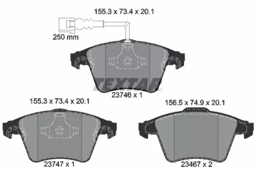 Brake Pad Set, disc brake TEXTAR 2374602)