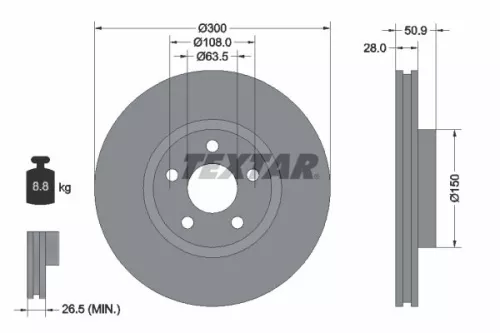 Brake Disc TEXTAR 92283105)