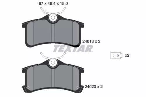 Brake Pad Set, disc brake TEXTAR 2401301)
