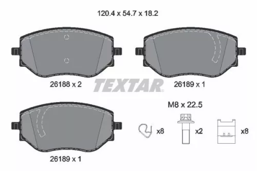 Brake Pad Set, disc brake TEXTAR 2618801)