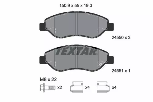 Brake Pad Set, disc brake TEXTAR 2455001)