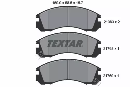 Brake Pad Set, disc brake TEXTAR 2136301)