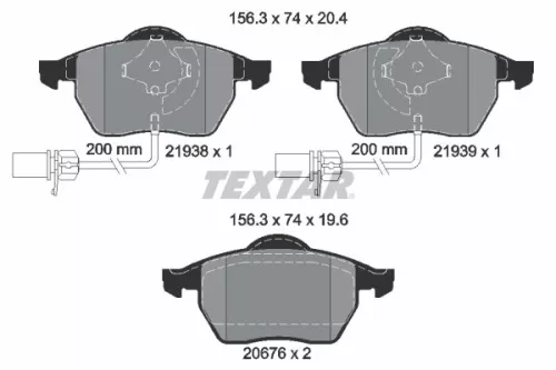 Brake Pad Set, disc brake TEXTAR 2193801)