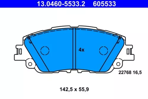 Brake Pad Set, disc brake ATE 13.0460-5533.2)