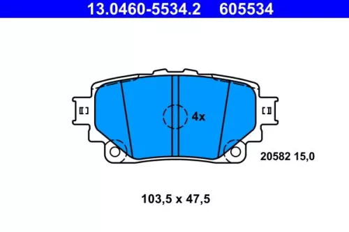 Brake Pad Set, disc brake ATE 13.0460-5534.2)