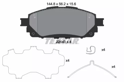 Brake Pad Set, disc brake TEXTAR 2264301)
