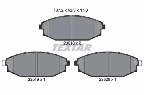 Brake Pad Set, disc brake TEXTAR 2351801)