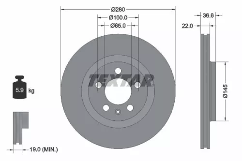 Brake Disc TEXTAR 92082305)