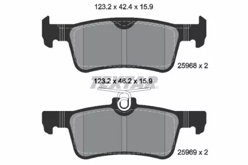 Brake Pad Set, disc brake TEXTAR 2596801)