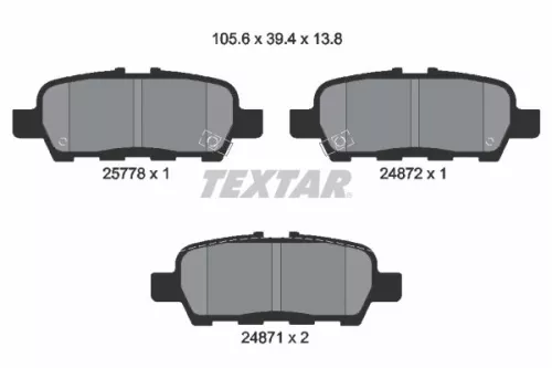 Brake Pad Set, disc brake TEXTAR 2577801)