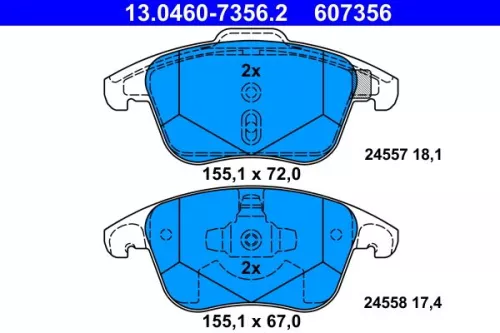 Brake Pad Set, disc brake ATE 13.0460-7356.2)