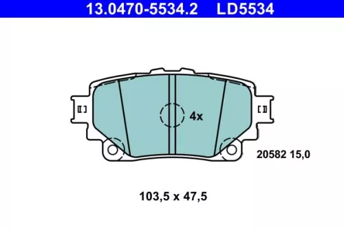 Brake Pad Set, disc brake ATE 13.0470-5534.2)