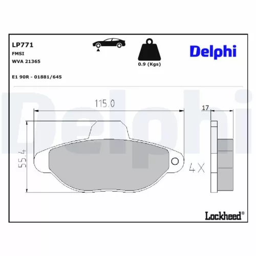 Brake Pad Set, disc brake DELPHI LP771)
