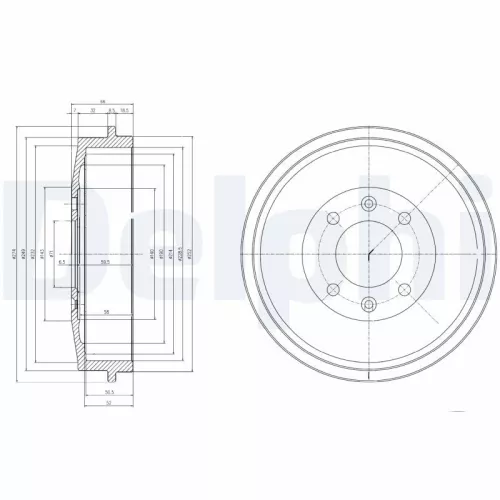 Brake Drum DELPHI BF169)