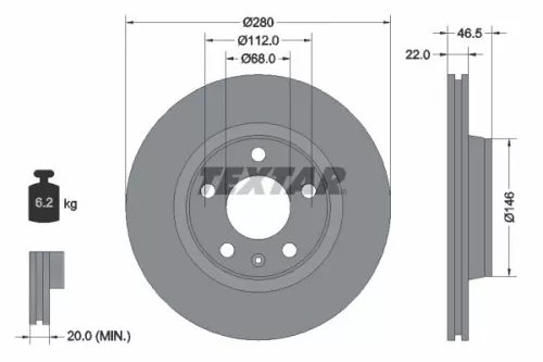 Brake Disc TEXTAR 92083505)