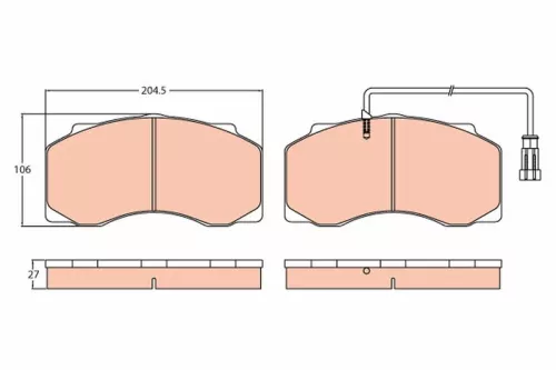Brake Pad Set, disc brake TRW GDB5070)