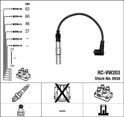 Ignition Cable Kit NGK 0934)