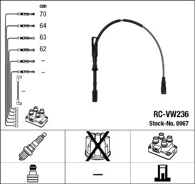 Ignition Cable Kit NGK 0967)