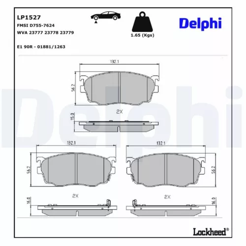 Brake Pad Set, disc brake DELPHI LP1527)