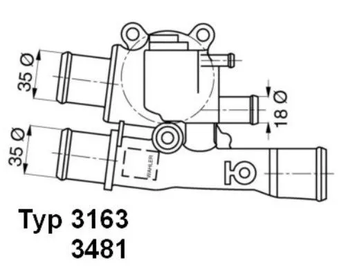 Thermostat, coolant BorgWarner (Wahler) 3163.88D)