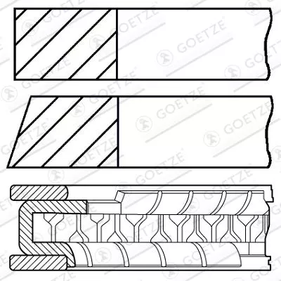 Piston Ring Set GOETZE ENGINE 08-116100-00)