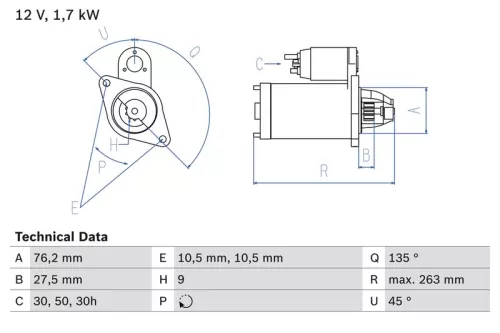 Starter BOSCH 0 986 014 890)