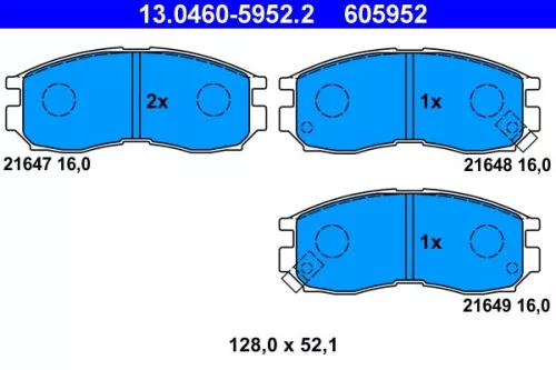 Brake Pad Set, disc brake ATE 13.0460-5952.2)