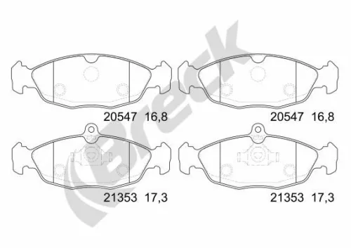 Brake Pad Set, disc brake BRECK 20547 00 702 00)