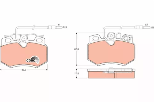 Brake Pad Set, disc brake TRW GDB808)