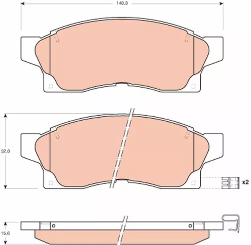 Brake Pad Set, disc brake TRW GDB877)