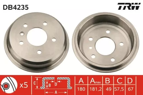 Brake Drum TRW DB4235)
