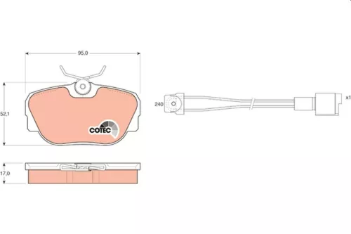 Brake Pad Set, disc brake TRW GDB820)