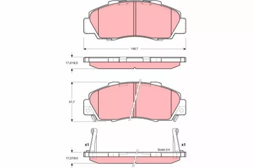 Brake Pad Set, disc brake TRW GDB3196)