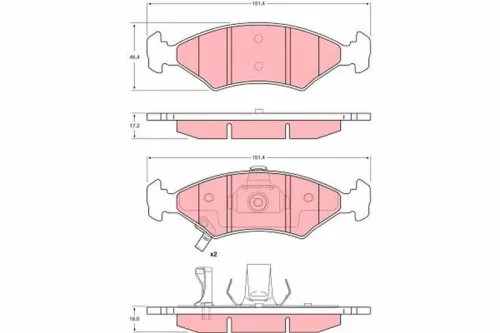 Brake Pad Set, disc brake TRW GDB3224)