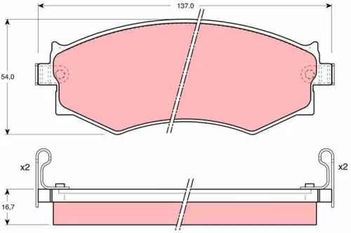 Brake Pad Set, disc brake TRW GDB1008)