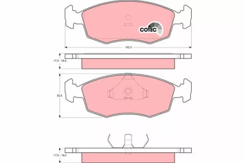 Brake Pad Set, disc brake TRW GDB371)