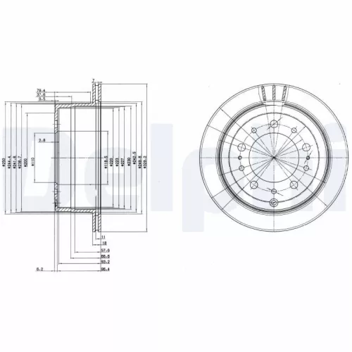 Brake Disc DELPHI BG3657)
