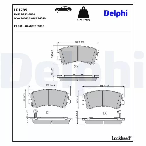 Brake Pad Set, disc brake DELPHI LP1799)